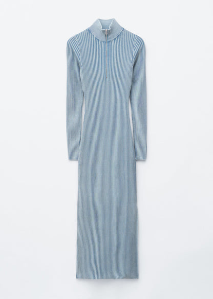 Ribbed Zip-Up Maxi Dress