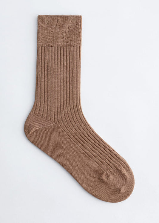 Silk-Blend Ribbed Socks