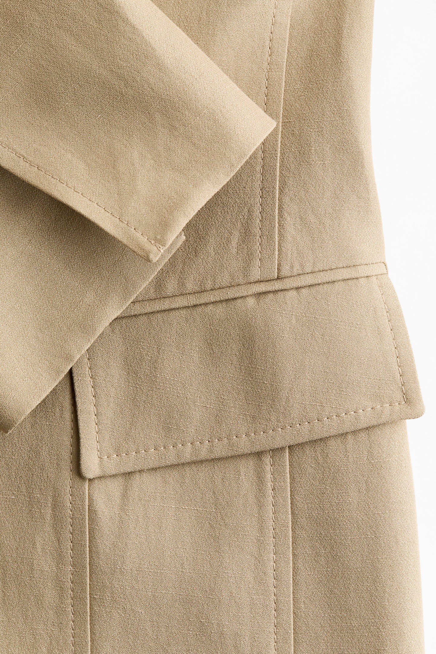 Linen-blend hourglass blazer