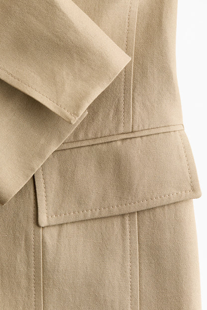 Linen-blend hourglass blazer