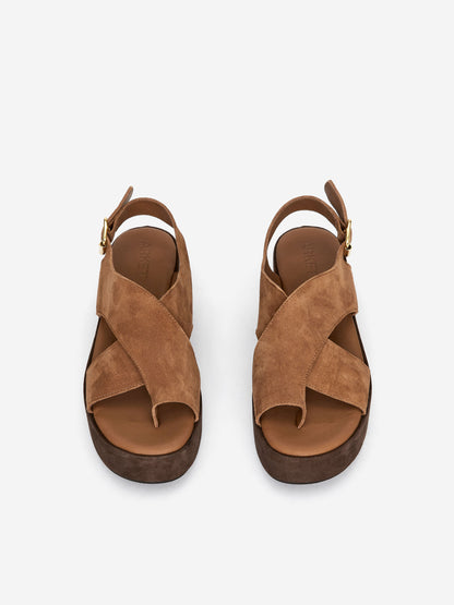 Suede Wedge Sandals