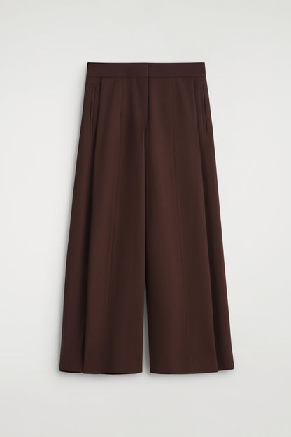 Relaxed Wool-Blend Wide-Leg Trousers