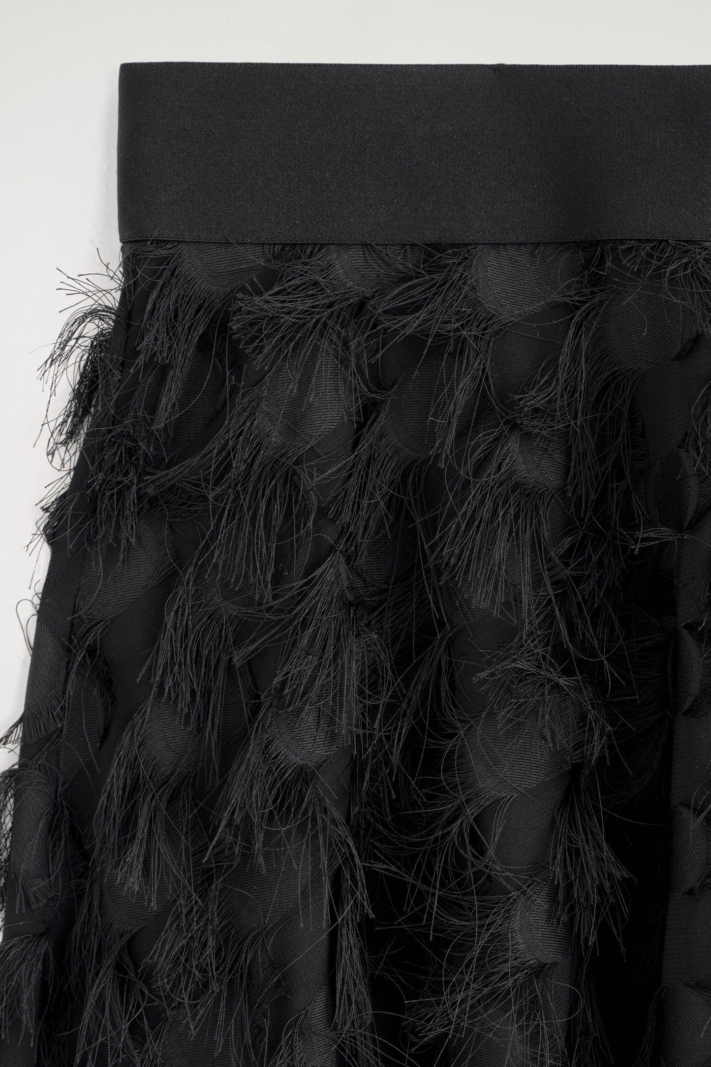 Jacquard-fringed midi skirt