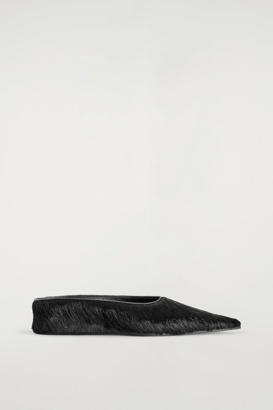 Pointed Pony Hair Mules