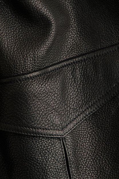 Peplum leather jacket