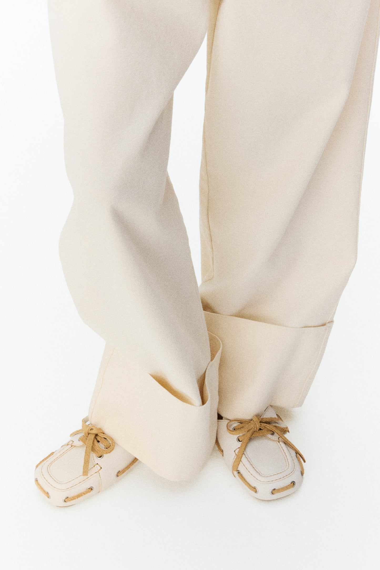 Rope-belt paper bag trousers