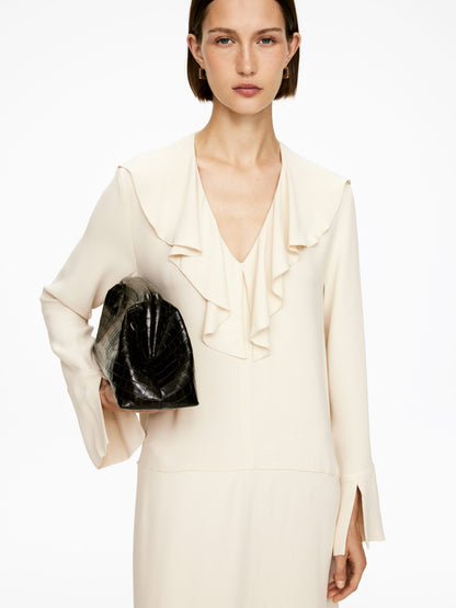 Frill-Neck Dress