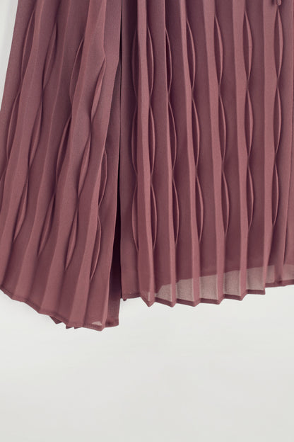 Tie-front pleated georgette blouse