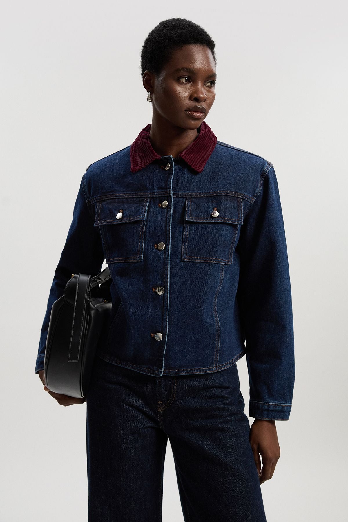 Denim and Cord Mix Jacket