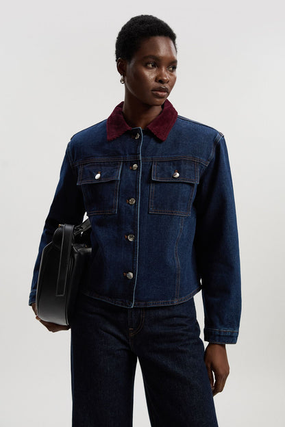 Denim and Cord Mix Jacket