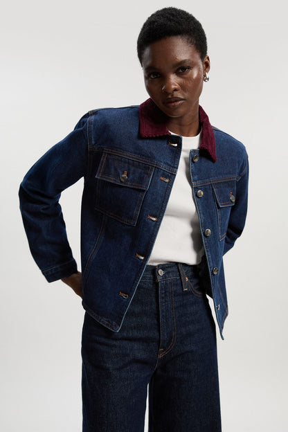 Denim and Cord Mix Jacket