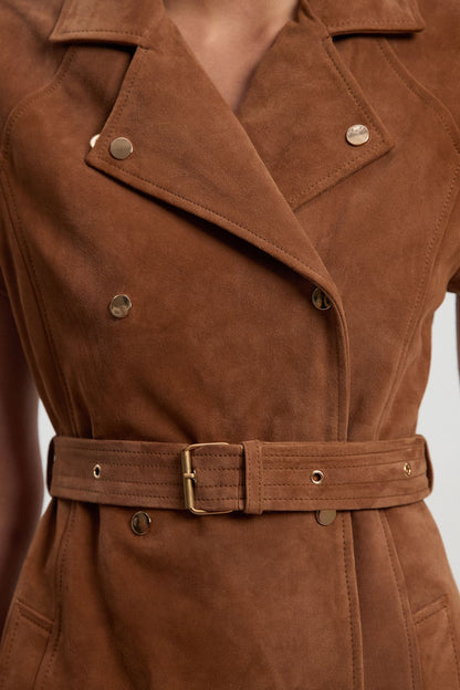 Suede Utility Mini Dress