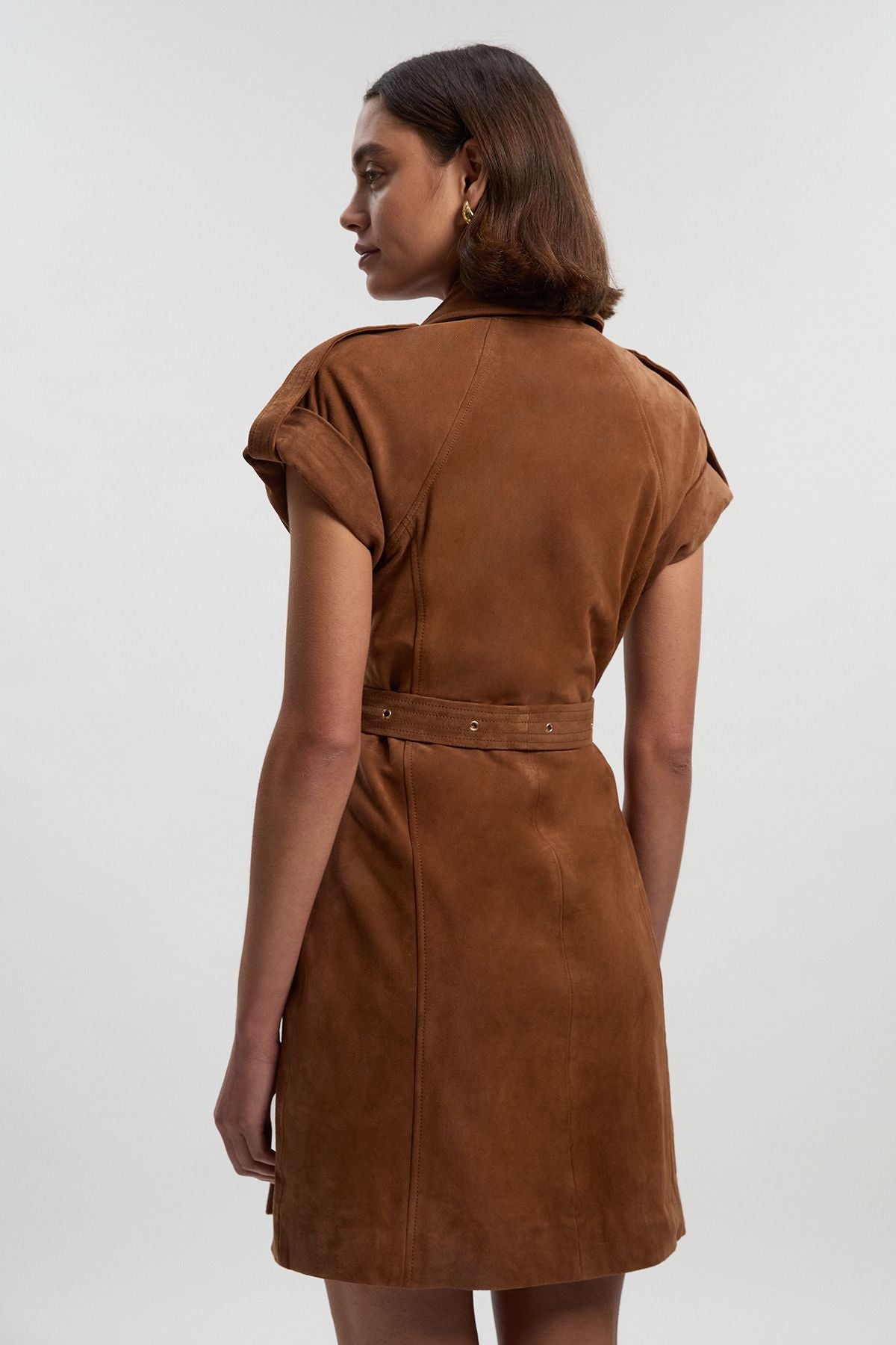 Suede Utility Mini Dress