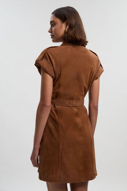 Suede Utility Mini Dress