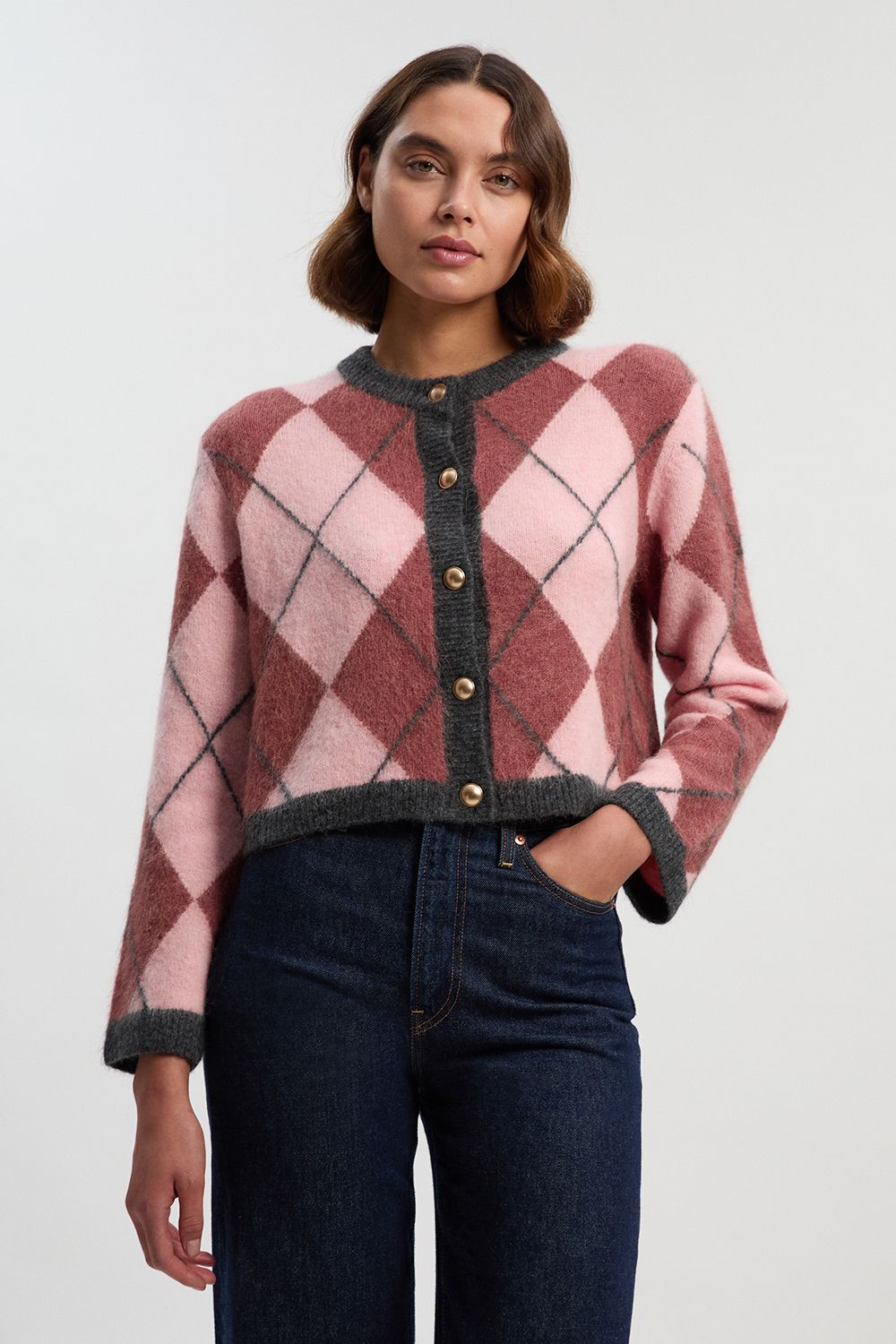 Premium Alpaca Wool Blend Fairisle Knitted Cardigan