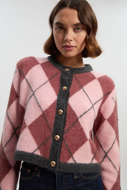 Premium Alpaca Wool Blend Fairisle Knitted Cardigan