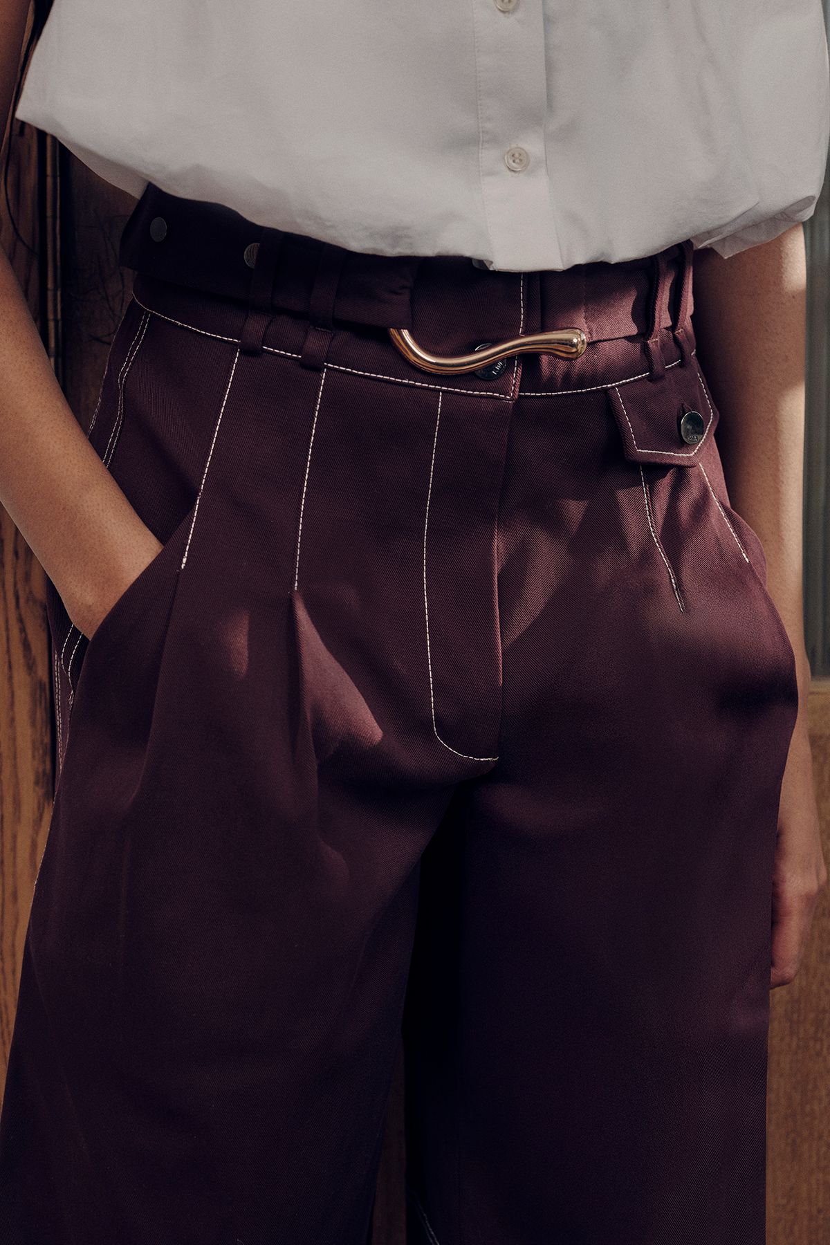 Tailored Top Stitch Detail Bermuda Culotte