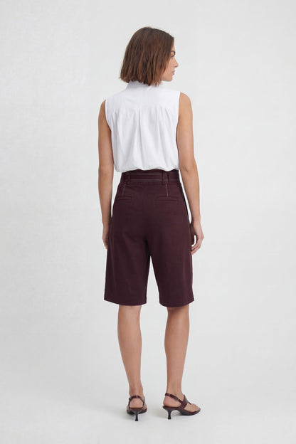 Tailored Top Stitch Detail Bermuda Culotte