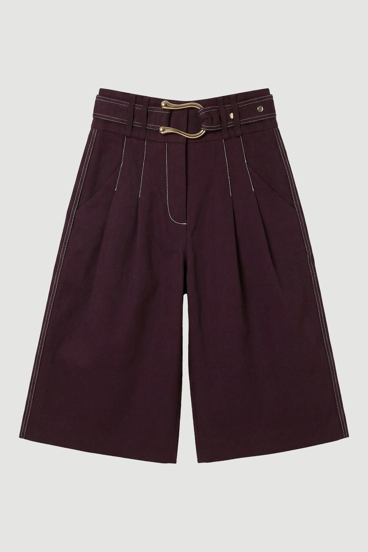 Tailored Top Stitch Detail Bermuda Culotte