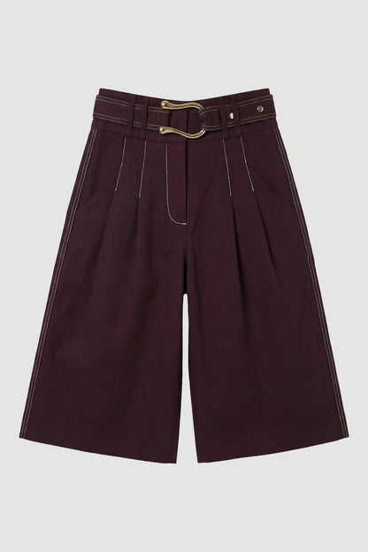 Tailored Top Stitch Detail Bermuda Culotte