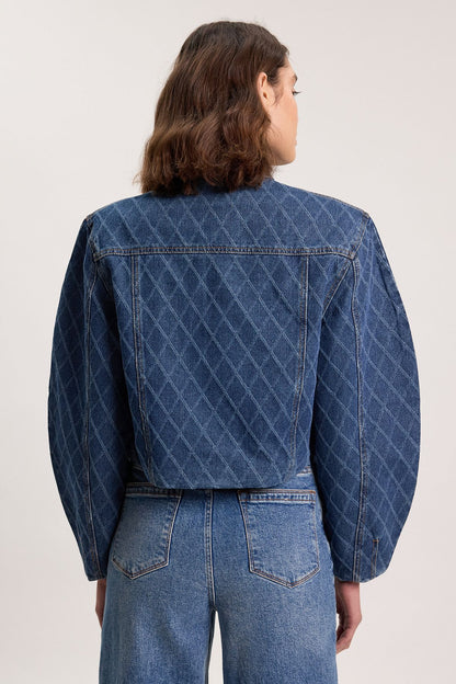 Denim Balloon Sleeve Jacket