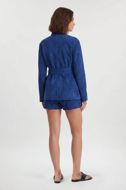Suede High Collar Pocket Jacket