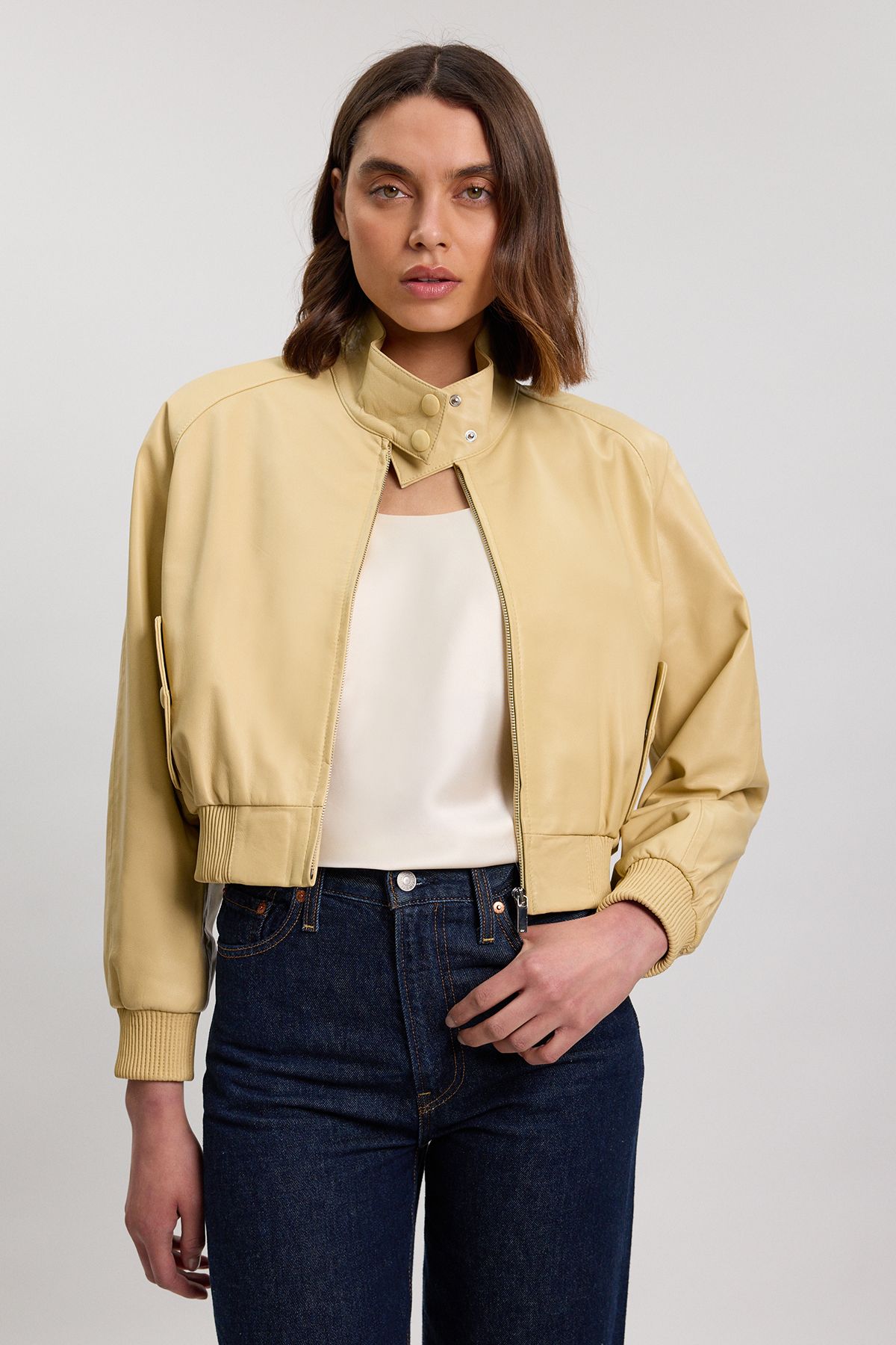 Leather Bomber Jacket