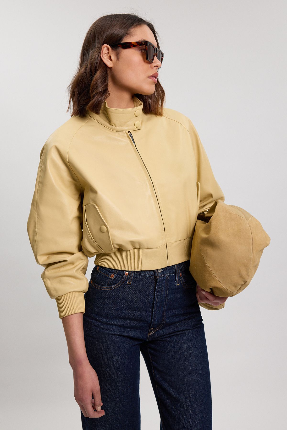Leather Bomber Jacket