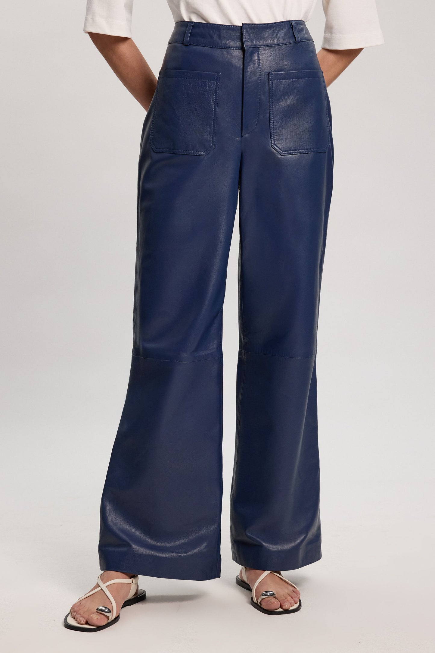 Leather Straight Leg Trouser