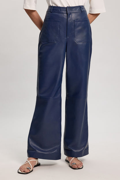 Leather Straight Leg Trouser