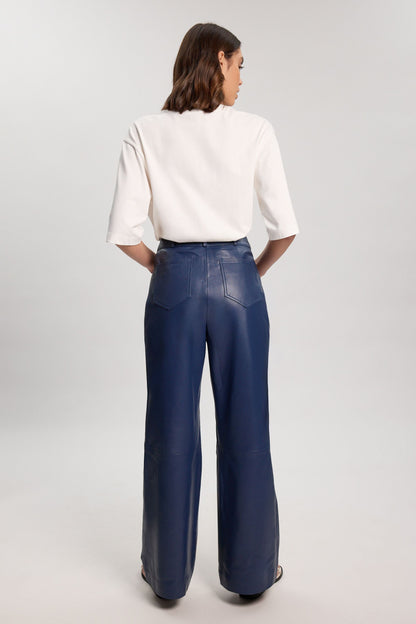 Leather Straight Leg Trouser
