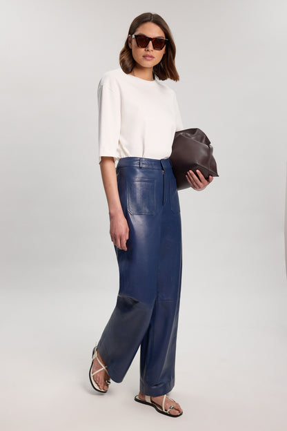 Leather Straight Leg Trouser