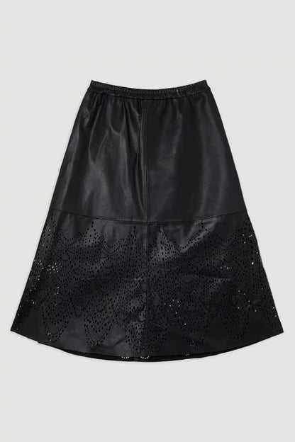 Amelia Graham Leather Cutwork Full Skirt