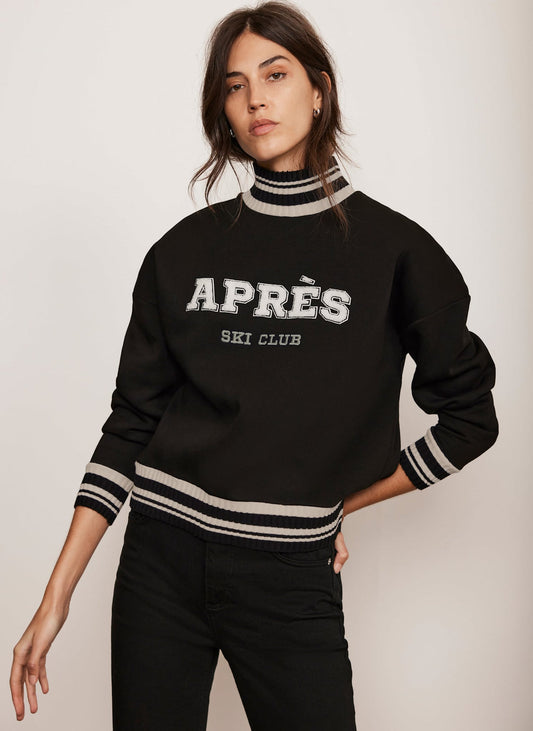 Black Apres Slogan Sweatshirt