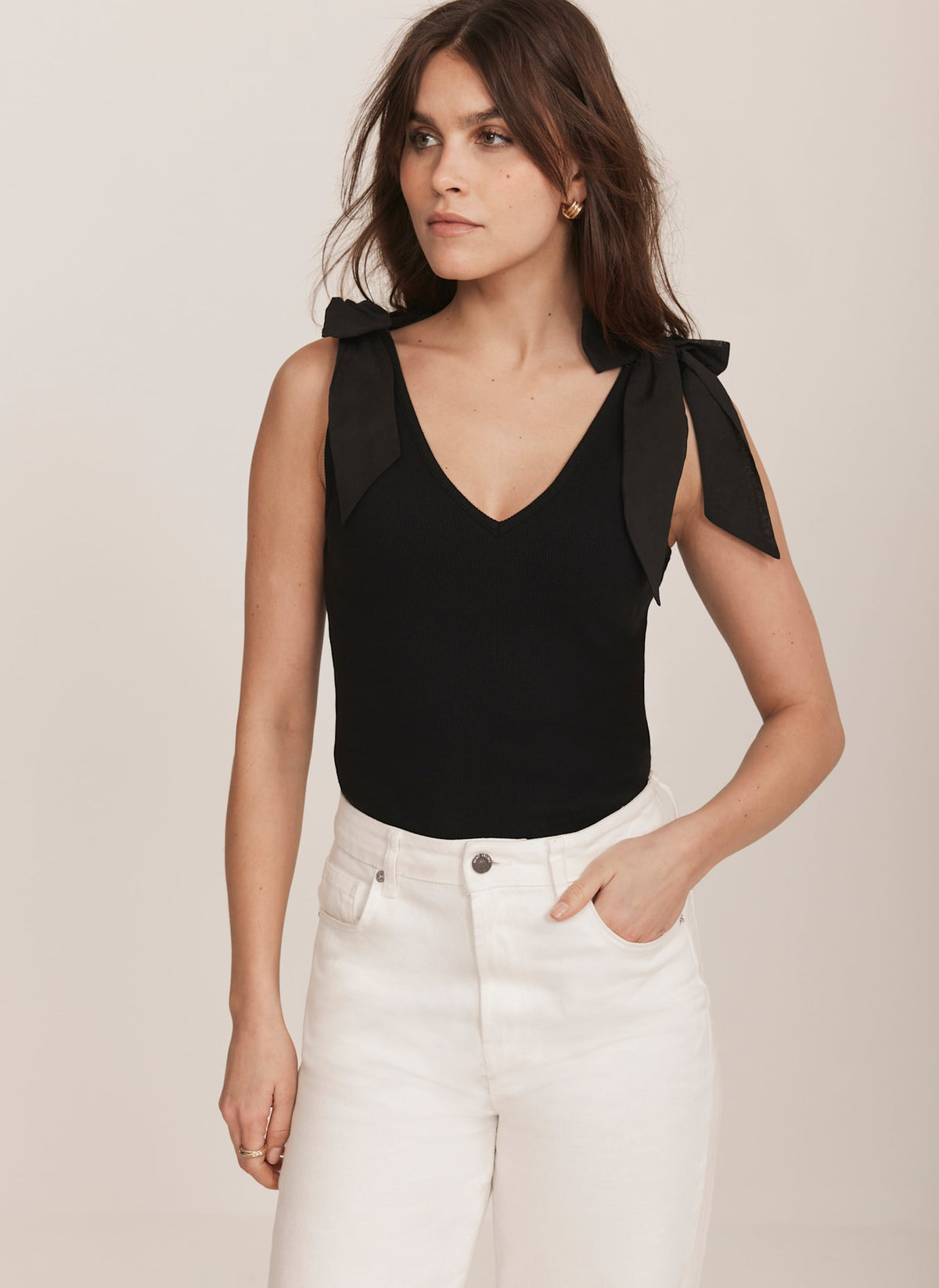 Black Bow Detail Vest