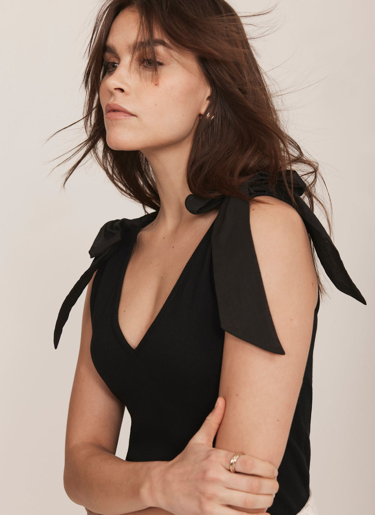 Black Bow Detail Vest