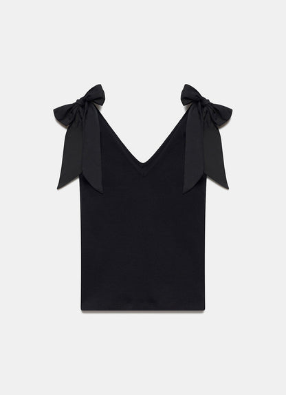 Black Bow Detail Vest