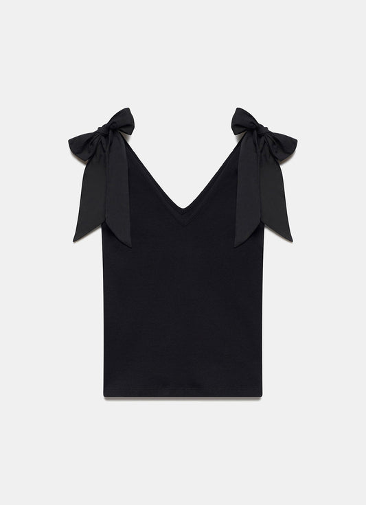 Black Bow Detail Vest