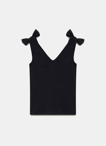 Black Bow Detail Vest