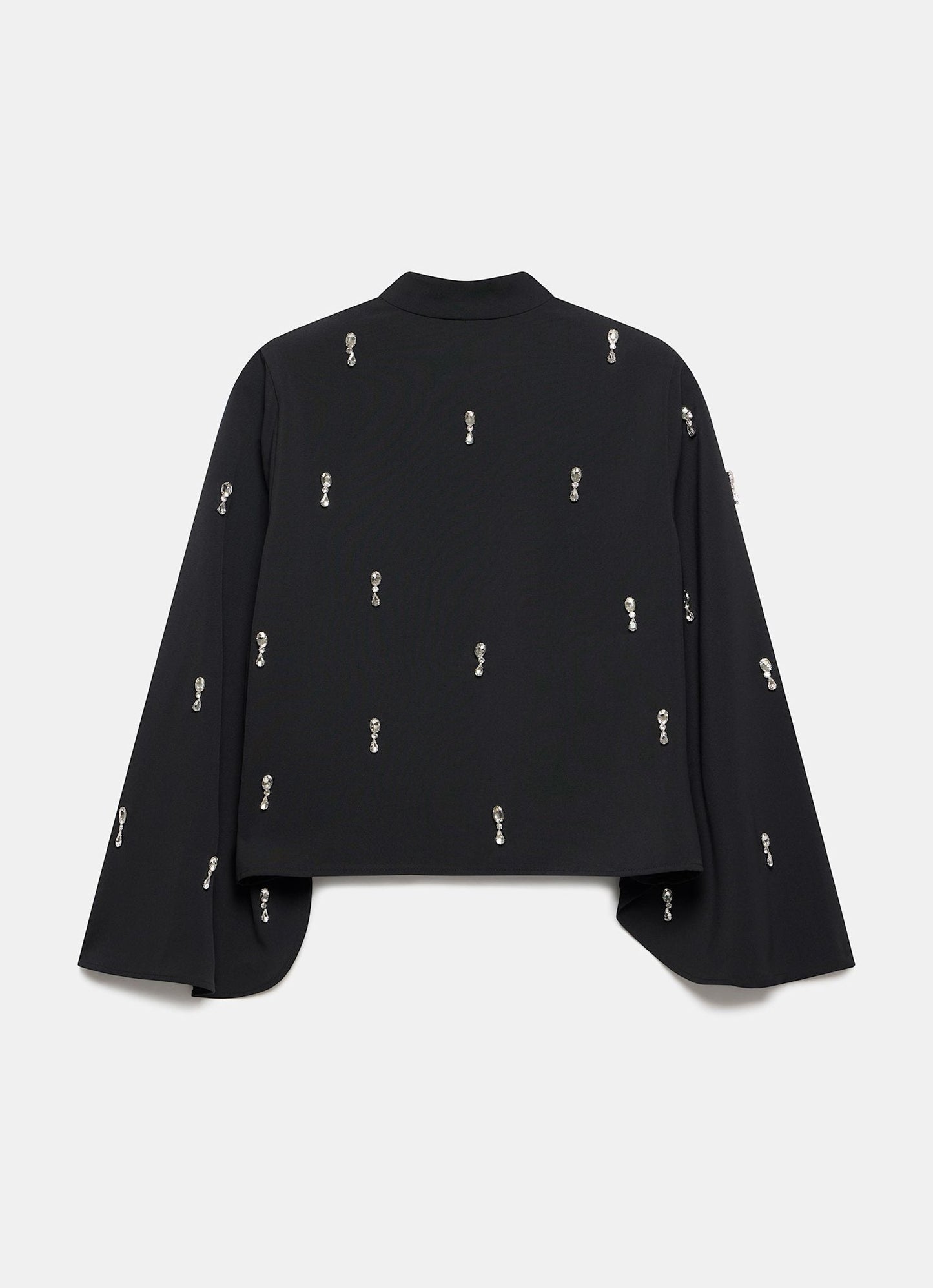 Black Embellished Cape Top