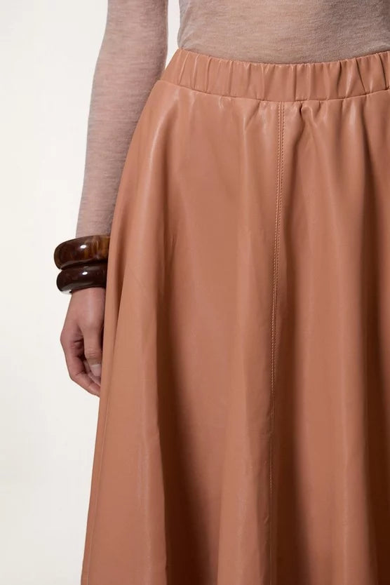 Faux Leather Full Maxi Skirt