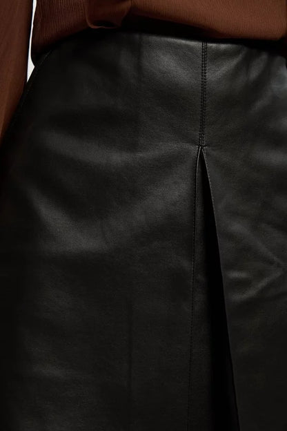 Faux Leather Skort