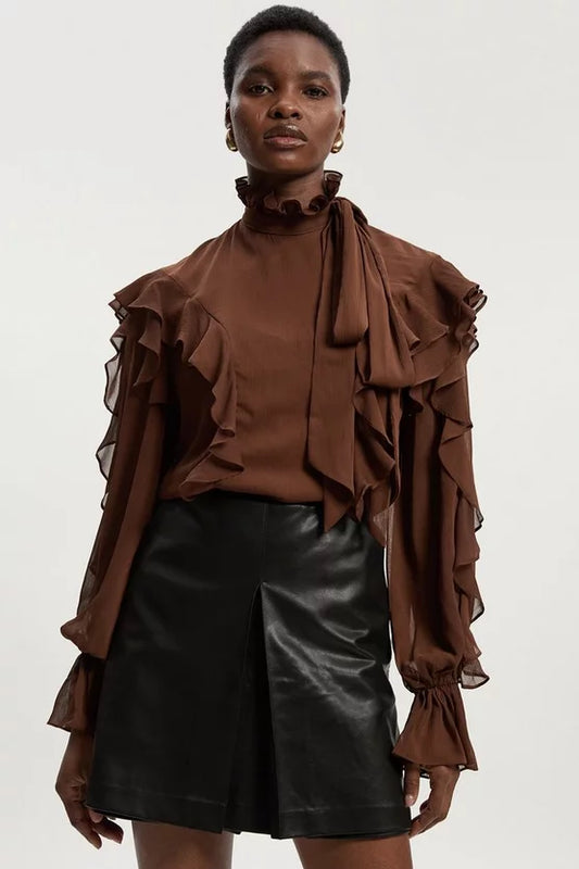 Faux Leather Skort