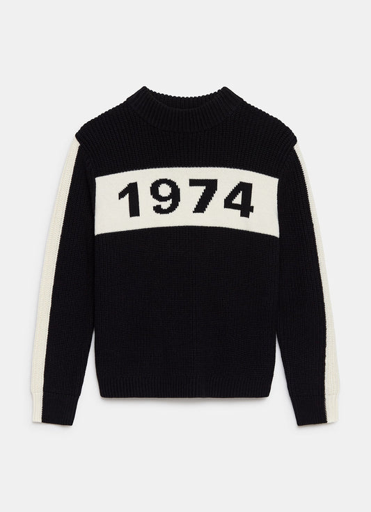 Black Cotton Blend Graphic Knit Jumper