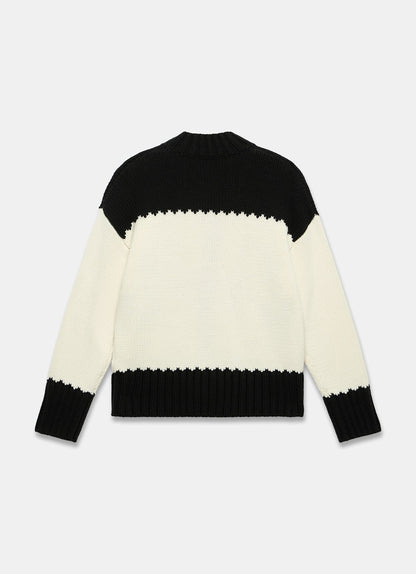 Black Cotton Blend Horse Cardigan