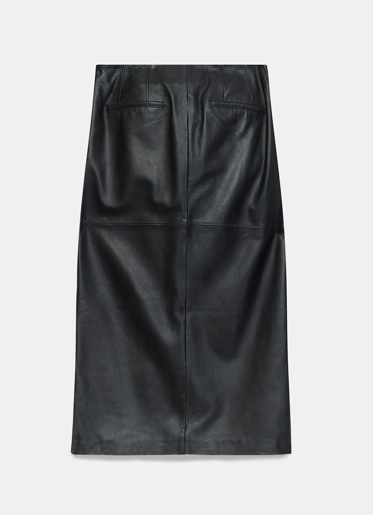 Black Leather Midi Skirt
