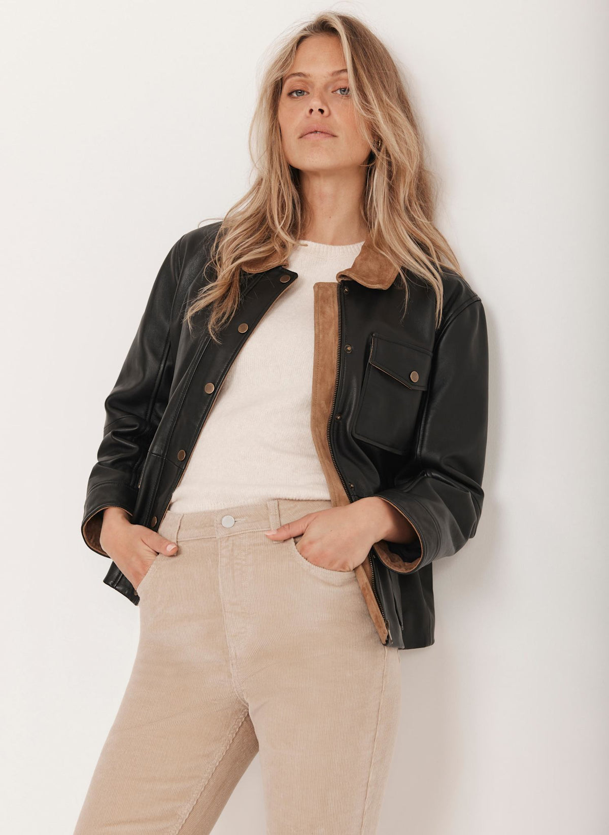 Black Leather Barn Jacket