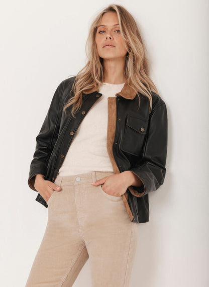 Black Leather Barn Jacket