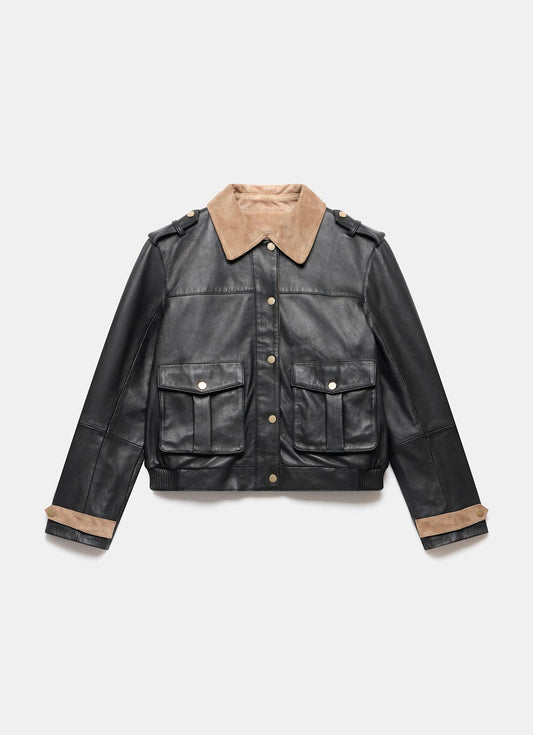 Black Leather Barn Jacket