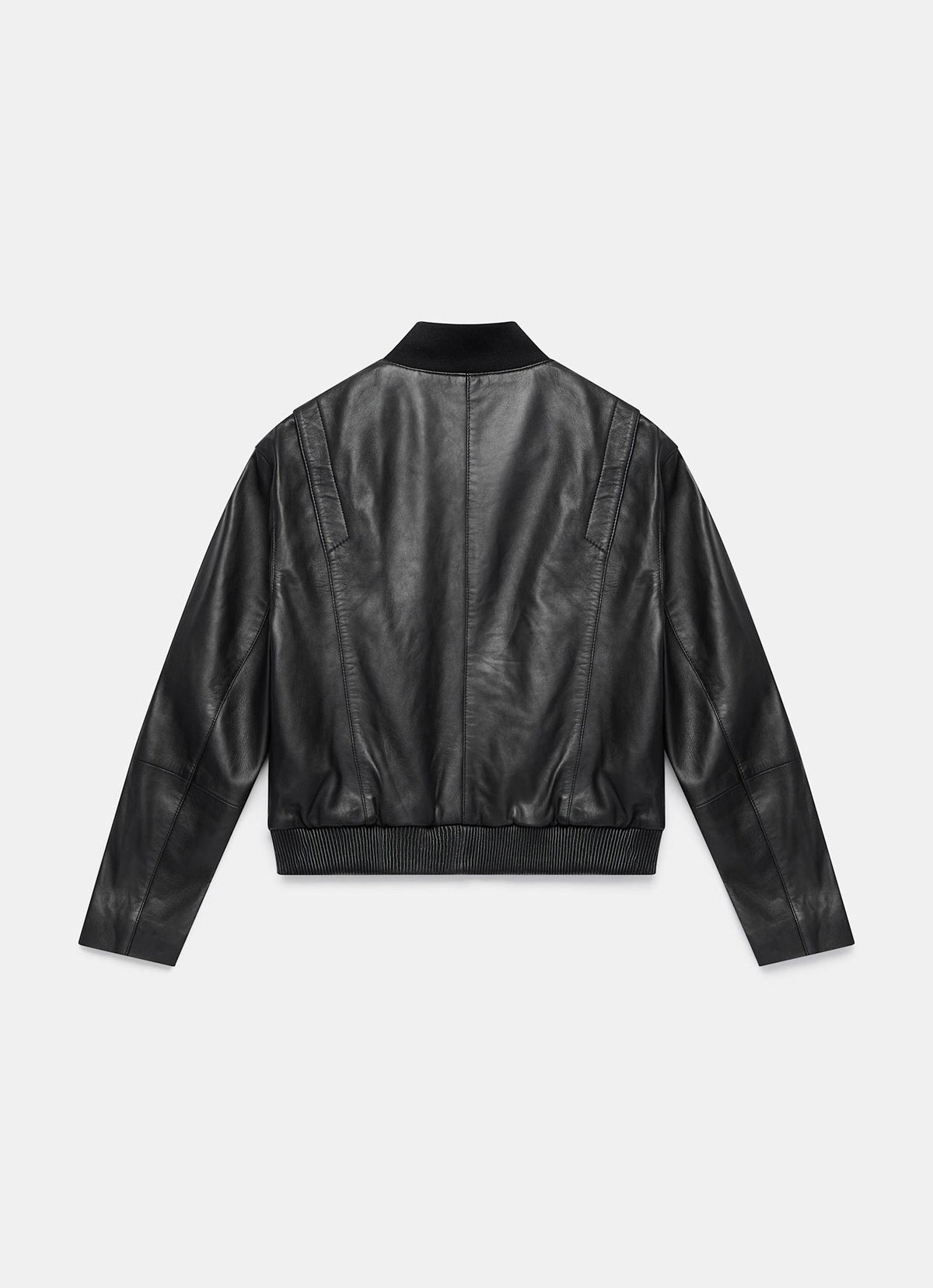 Black Leather Bomber Jacket